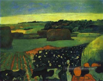 Meules de foin en Bretagne postimpressionnisme Primitivisme Paul Gauguin Peinture à l'huile